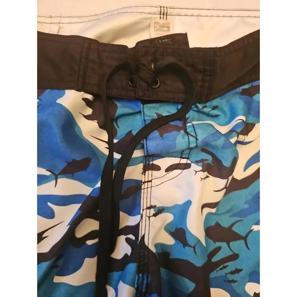 Pelagic Board Shorts Fishing Mens 34 Fish Camo High Performance Offshore‎ Trunks
